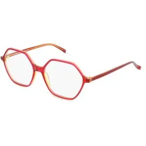 C&S CO. LTD. Fielmann ABC 092 FA EMMA Damen-Brille inkl. Gläser Vollrand Geometrisch Acetat-Gestell 55/16/145, Lila