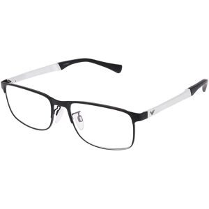 Luxottica Fashion Brillen Vertriebs GmbH Emporio Armani EA1112 Herren-Brille inkl. Gläser Halbrand Quadratisch Metall-Gestell 56/18/145, Schwarz