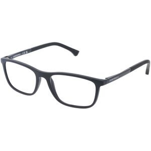 Luxottica Fashion Brillen Vertriebs GmbH Emporio Armani EA3069 Herren-Brille inkl. Gläser Vollrand Quadratisch Kunststoff-Gestell 53/17/140, Schwarz