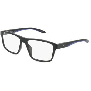 Kering Eyewear Spa Puma PU0209O Unisex-Brille inkl. Gläser Vollrand Quadratisch Kunststoff-Gestell 56/16/145, Schwarz