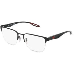 Luxottica Fashion Brillen Vertriebs GmbH Emporio Armani EA1137 Herren-Brille inkl. Gläser Halbrand Quadratisch Metall-Gestell 56/18/145, Schwarz