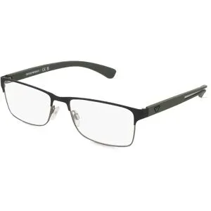 Luxottica Fashion Brillen Vertriebs GmbH Emporio Armani EA1052 Herren-Brille inkl. Gläser Vollrand Quadratisch Metall-Gestell 55/17/140, Schwarz
