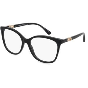 Luxottica Fashion Brillen Vertriebs GmbH Emporio Armani EA3231 Damen-Brille inkl. Gläser Vollrand Quadratisch Acetat-Gestell 54/17/140, Schwarz