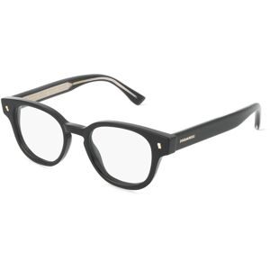 Safilo GmbH Dsquared2  D2 0057 Herren-Brille inkl. Gläser Vollrand Panto Acetat-Gestell 46/20/150, Schwarz