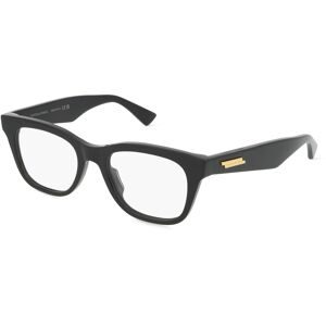 Kering Eyewear Spa Bottega Veneta BV1155O Unisex-Brille inkl. Gläser Vollrand Quadratisch Acetat-Gestell 50/19/145, Schwarz