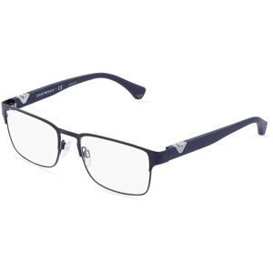 Luxottica Fashion Brillen Vertriebs GmbH Emporio Armani EA 1027 Herren-Brille inkl. Gläser Vollrand Quadratisch Metall-Gestell 55/18/140, Blau