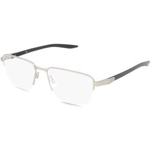 Kering Eyewear Spa Puma PU0456O Unisex-Brille inkl. Gläser Vollrand Quadratisch Metall-Gestell 57/18/145, Grau