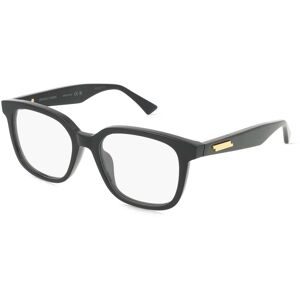Kering Eyewear Spa Bottega Veneta BV1334OA Unisex-Brille inkl. Gläser Vollrand Quadratisch Acetat-Gestell 52/18/145, Schwarz