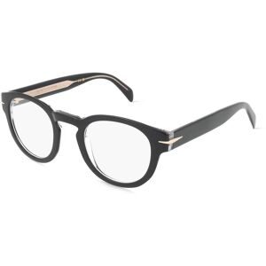 Safilo SpA David Beckham DB 7125 Herren-Brille inkl. Gläser Vollrand Panto Kunststoff-Gestell 47/25/145, Schwarz
