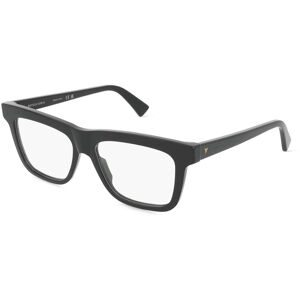 Kering Eyewear Spa Bottega Veneta BV1227O Unisex-Brille inkl. Gläser Vollrand Quadratisch Acetat-Gestell 54/15/145, Schwarz