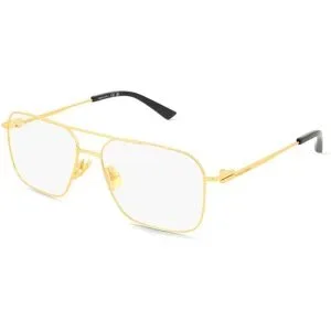 Kering Eyewear Spa Bottega Veneta BV1384O Herren-Brille inkl. Gläser Vollrand Pilot Metall-Gestell 58/15/145, Gold