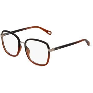 Kering Eyewear Spa Chloé CH0034O Damen-Brille inkl. Gläser Vollrand Eckig Kunststoff-Gestell 53/18/140, Schwarz