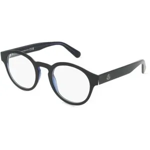 Luxottica Fashion Brillen Vertriebs GmbH Moncler ML5122 Unisex-Brille inkl. Gläser Vollrand Rund Acetat-Gestell 50/23/145, Blau