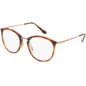 Luxottica Fashion Brillen Vertriebs GmbH Ray-Ban RX7140 Unisex-Brille inkl. Gläser Vollrand Panto Kunststoff-Gestell 49/20/150, Havanna