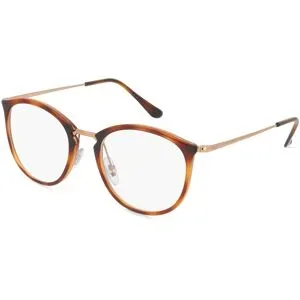Luxottica Fashion Brillen Vertriebs GmbH Ray-Ban RX7140 Unisex-Brille inkl. Gläser Vollrand Panto Kunststoff-Gestell 49/20/150, Havanna