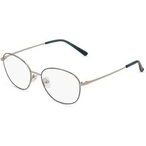Billion Excel Optical Manufactory Co. Ltd. Fielmann BE 014 FA Damen-Brille inkl. Gläser Vollrand Panto Edelstahl-Gestell 53/17/140, Blau