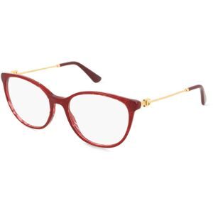 Luxottica Fashion Brillen Vertriebs GmbH Dolce&Gabbana DG3363 Damen-Brille inkl. Gläser Vollrand Butterfly Acetat-Gestell 54/18/145, Rot