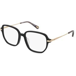 Kering Eyewear Spa Chloé CH0218OA Unisex-Brille inkl. Gläser Vollrand Quadratisch Acetat-Gestell 55/18/145, Schwarz