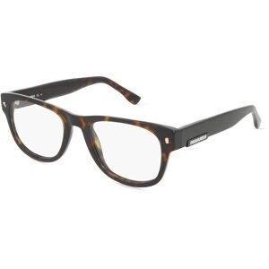 Safilo GmbH Dsquared2  D2 0048 Herren-Brille inkl. Gläser Vollrand Quadratisch Acetat-Gestell 51/20/145, Havanna