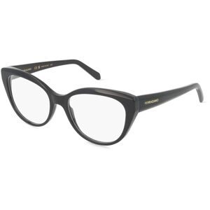 Marchon Germany GmbH Ferragamo SF2970 Damen-Brille inkl. Gläser Vollrand Rund Acetat-Gestell 53/17/140, Schwarz