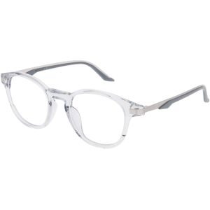 Kering Eyewear Spa Puma PU0412O Unisex-Brille inkl. Gläser Vollrand Quadratisch Acetat-Gestell 49/21/145, Grau