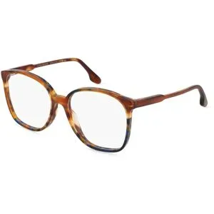 Safilo GmbH Victoria Beckham VB2615 Unisex-Brille inkl. Gläser Vollrand Quadratisch Acetat-Gestell 55/16/140, Havanna