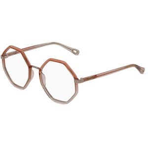 Kering Eyewear Spa Chloé CH0132O Unisex-Brille inkl. Gläser Vollrand Geometrisch Acetat-Gestell 53/20/140, Orange