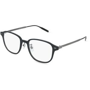 Kering Eyewear Spa Montblanc MB0466OA Herren-Brille inkl. Gläser Vollrand Geometrisch Kunststoff-Gestell 52/19/145, Schwarz