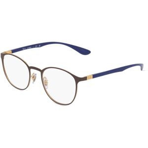 Luxottica Fashion Brillen Vertriebs GmbH Ray-Ban RX6355 Unisex-Brille inkl. Gläser Vollrand Panto Metall-Gestell 52/20/145, Braun