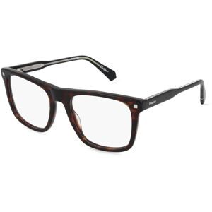 Safilo GmbH Polaroid PLD D506 Herren-Brille inkl. Gläser Vollrand Quadratisch Acetat-Gestell 53/19/145, Havanna
