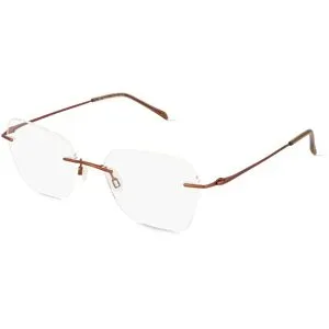 Wenzhou Bada Optical Co. , LTD Fielmann BD 465 MOD CL Damen-Brille inkl. Gläser Randlos Geometrisch Edelstahl-Gestell 52/18/135, Braun