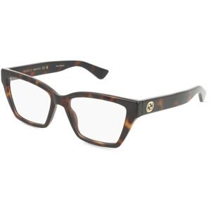 Kering Eyewear Spa Gucci GG1715O Unisex-Brille inkl. Gläser Vollrand Cat Eye Kunststoff-Gestell 53/17/140, Havanna