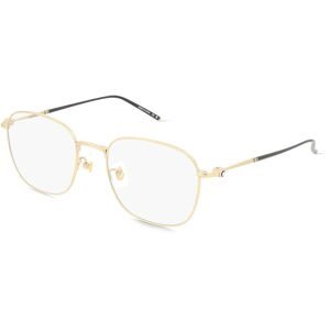 Kering Eyewear Spa Montblanc MB0415OA Unisex-Brille inkl. Gläser Vollrand Eckig Titan-Gestell 54/20/145, Gold