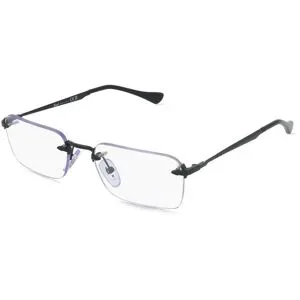 Luxottica Fashion Brillen Vertriebs GmbH Persol PO1030V LUC Unisex-Brille inkl. Gläser Randlos Eckig Metall-Gestell 55/19/145, Schwarz
