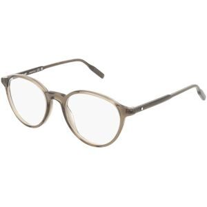 Kering Eyewear Spa Montblanc MB0291O Herren-Brille inkl. Gläser Vollrand Rund Acetat-Gestell 50/20/150, Grau