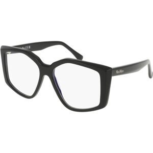 Marcolin Deutschland GmbH Max Mara MM5162-B Damen-Blaulichtfilterbrille ohne Sehstärke Vollrand Quadratisch Acetat-Gestell, Schwarz
