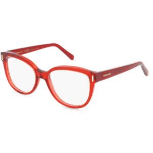 Marchon Germany GmbH Ferragamo SF2994 Damen-Brille inkl. Gläser Vollrand Rund Acetat-Gestell 53/17/145, Rot
