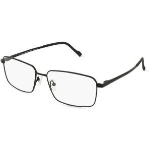 Stepper Eyewear LTD. Fielmann COMFORT 129 FLEX CL Herren-Brille inkl. Gläser Vollrand Quadratisch Titan-Gestell 59/16/145, Schwarz