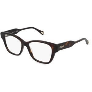 Kering Eyewear Spa Chloé CH0200O Unisex-Brille inkl. Gläser Vollrand Butterfly Acetat-Gestell 51/15/140, Havanna