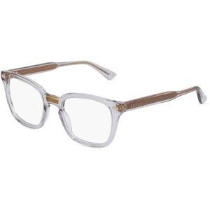 Kering Eyewear Spa Gucci GG0184O Unisex-Brille inkl. Gläser Vollrand Quadratisch Kunststoff-Gestell 50/21/145, Transparent