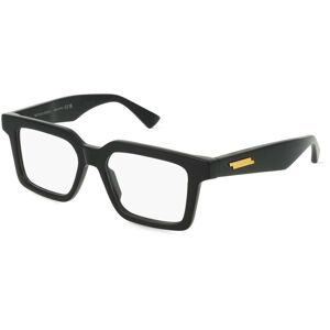 Kering Eyewear Spa Bottega Veneta BV1216O Unisex-Brille inkl. Gläser Vollrand Quadratisch Acetat-Gestell 51/17/145, Schwarz