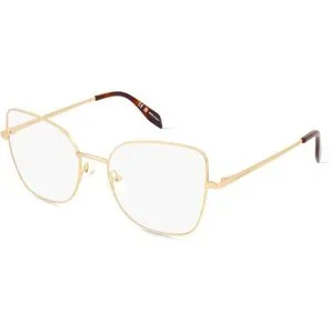 Kering Eyewear Spa Alexander McQueen AM0416O Unisex-Brille inkl. Gläser Vollrand Cat Eye Metall-Gestell 54/18/140, Gold
