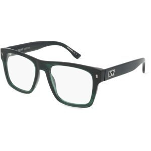 Safilo GmbH Dsquared2  D2 0037 Herren-Brille inkl. Gläser Vollrand Quadratisch Acetat-Gestell 53/18/145, Grün