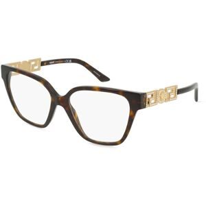 Luxottica Fashion Brillen Vertriebs GmbH Versace 0VE3358B Damen-Brille inkl. Gläser Vollrand Quadratisch Acetat-Gestell 54/16/140, Havanna