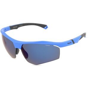Safilo GmbH Polaroid 207374 Herren-Sonnenbrille Halbrand Eckig Kunststoff-Gestell, Blau