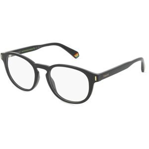 Safilo GmbH Polaroid PLD D452 Unisex-Brille inkl. Gläser Vollrand Rund Kunststoff-Gestell 50/19/145, Schwarz
