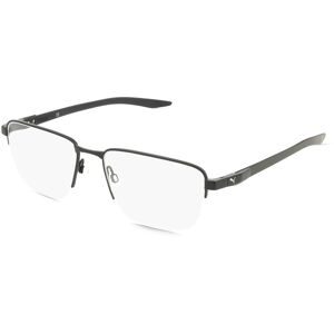 Kering Eyewear Spa Puma PU0456O Unisex-Brille inkl. Gläser Vollrand Quadratisch Metall-Gestell 57/18/145, Schwarz