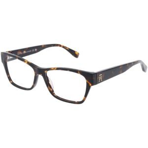 Safilo GmbH Tommy Hilfiger TH 2104 Damen-Brille inkl. Gläser Vollrand Quadratisch Acetat-Gestell 53/15/140, Havanna