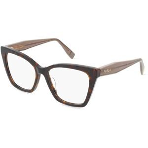DE RIGO Vision D.A.CH. GmbH Furla VFU828 Damen-Brille inkl. Gläser Vollrand Quadratisch Kunststoff-Gestell 53/16/140, Havanna