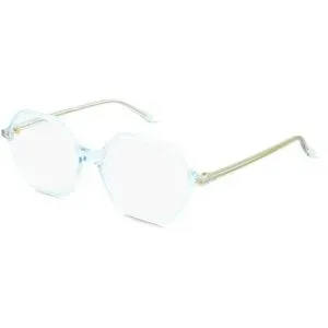 C&S CO. LTD. Fielmann ABC 092 FA EMMA Damen-Brille inkl. Gläser Vollrand Geometrisch Acetat-Gestell 55/16/145, Blau